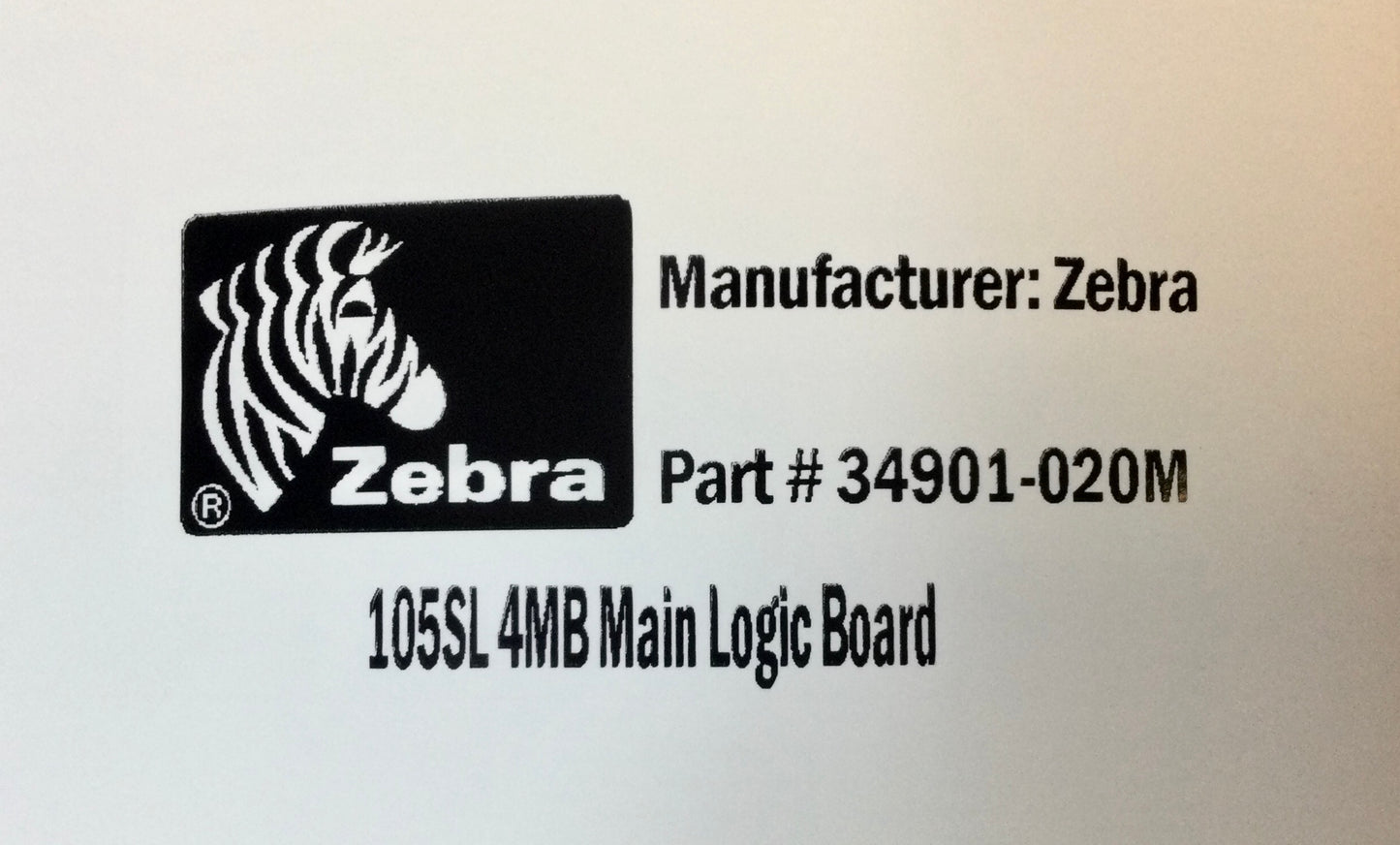 Zebra 105SL PN# 34901-020M - Main Logic Board 4MB