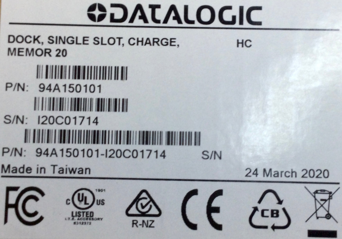 Datalogic Dock Memor 20 PN# 94A150101