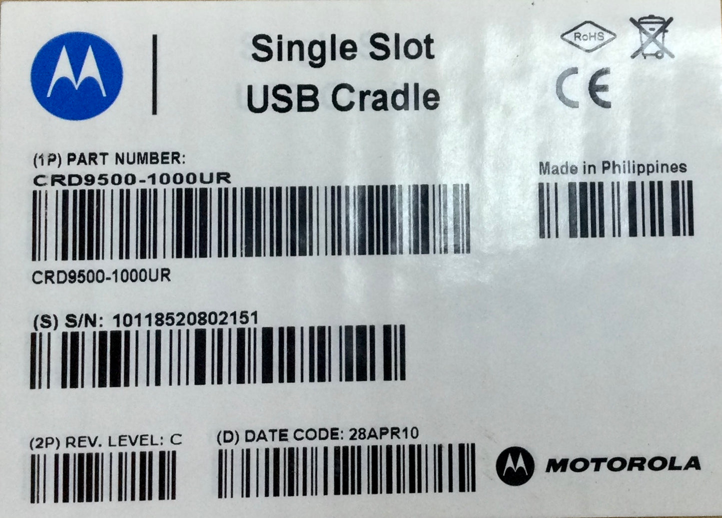 MC9500-K Cradle Only PN# CRD9500-1000UR