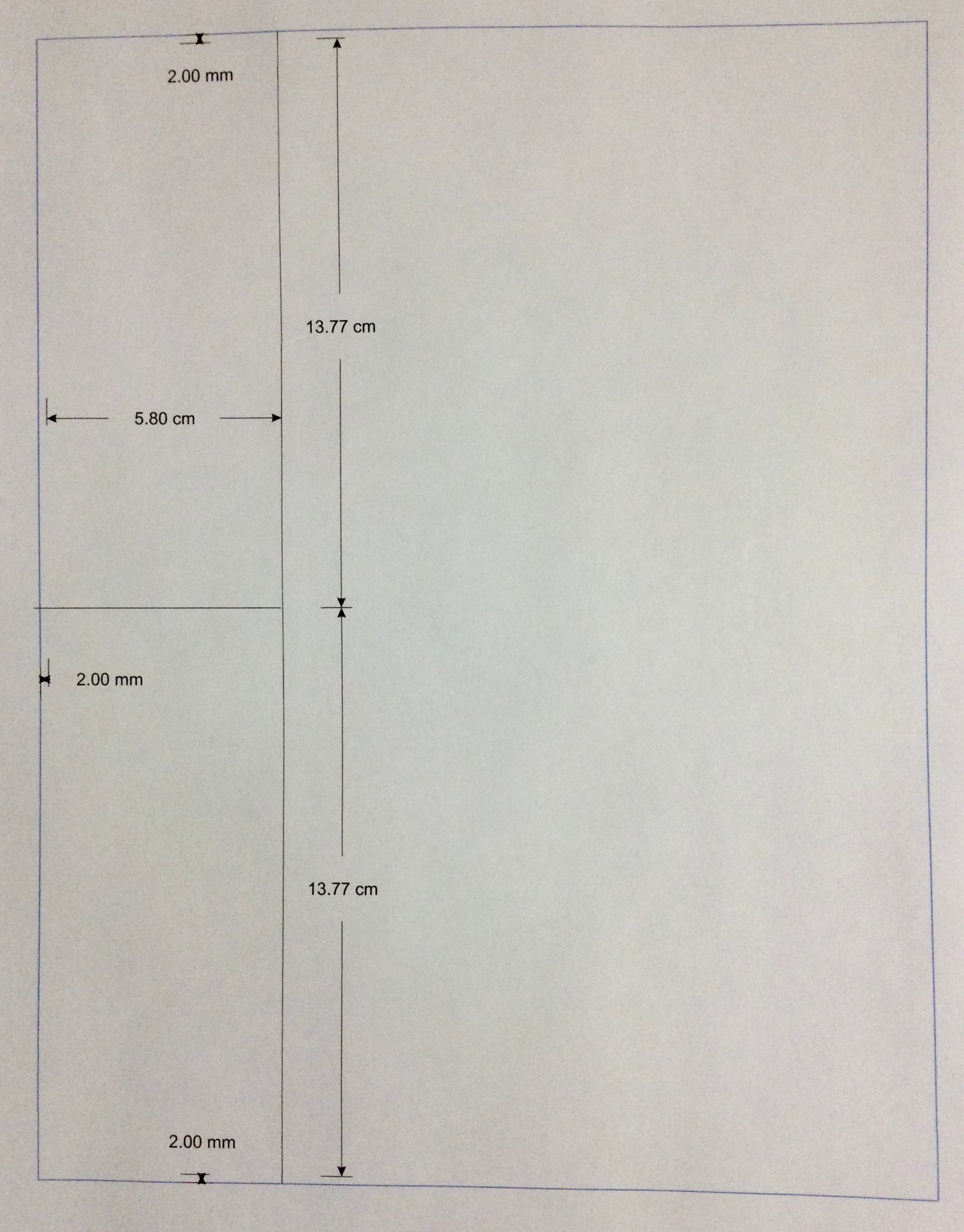 8”in Wide 3 Part Labels on 8.5 x11 Sheet’s Each Case.