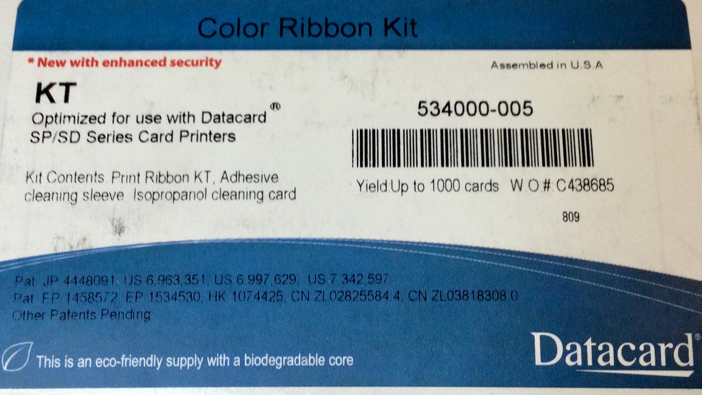 Datacard 534000-005 Ribbon Kit for SP/SD Series Card Printers – Paragon ...