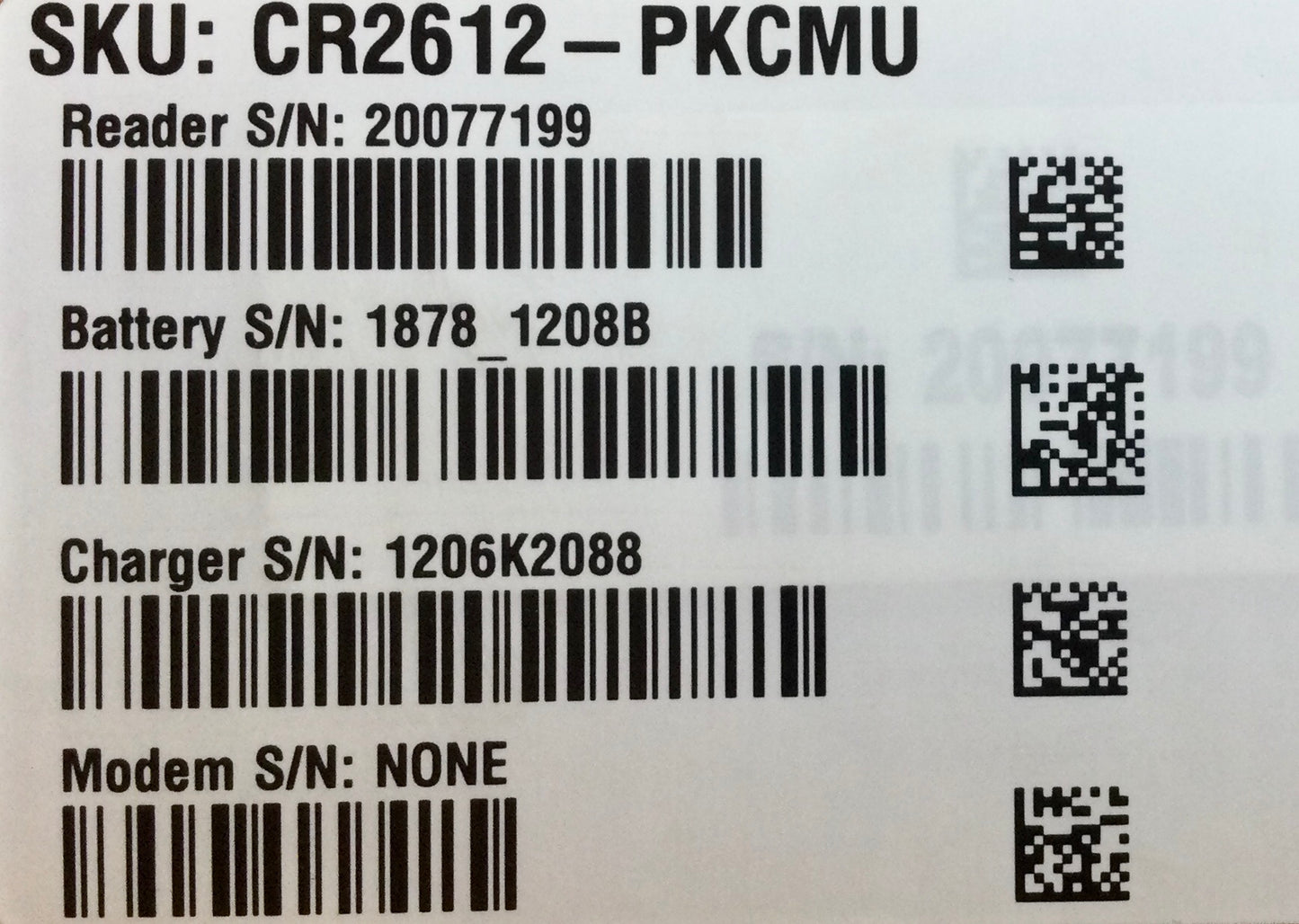 Code CR2612-PKCMU Barcode Scanner